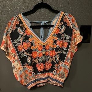 Boho hippie flower blouse